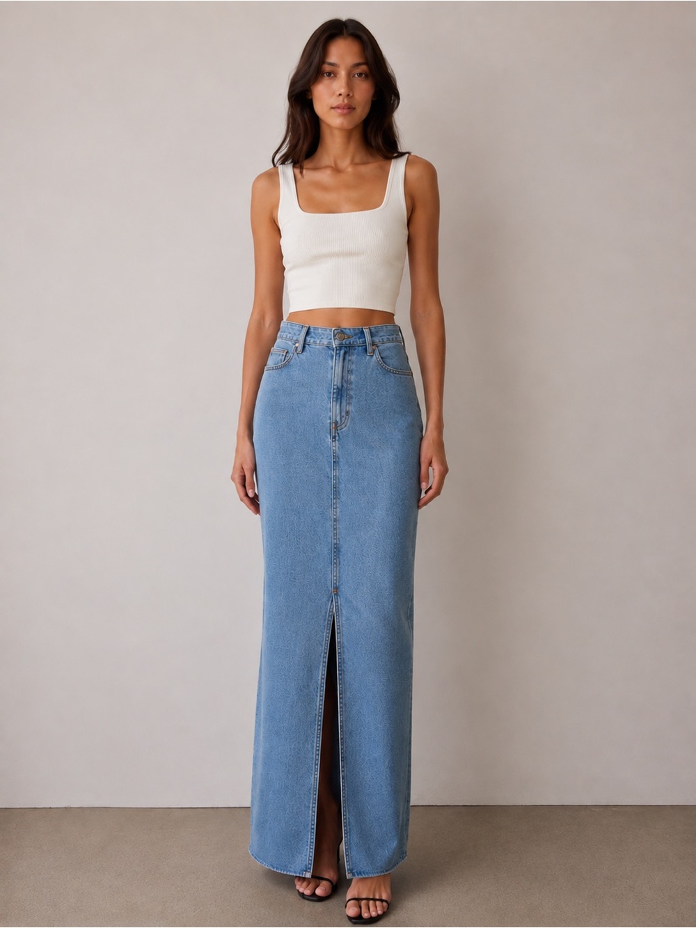 10 Crosby Derek Lam Bowery Denim Maxi Skirt